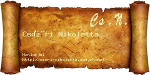 Csóri Nikoletta névjegykártya