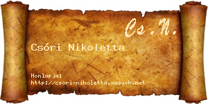 Csóri Nikoletta névjegykártya